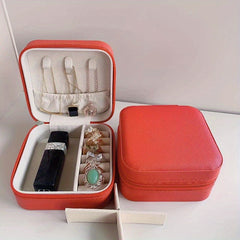 Portable Mini Jewelry Box PU Leather Organizer for Accessories