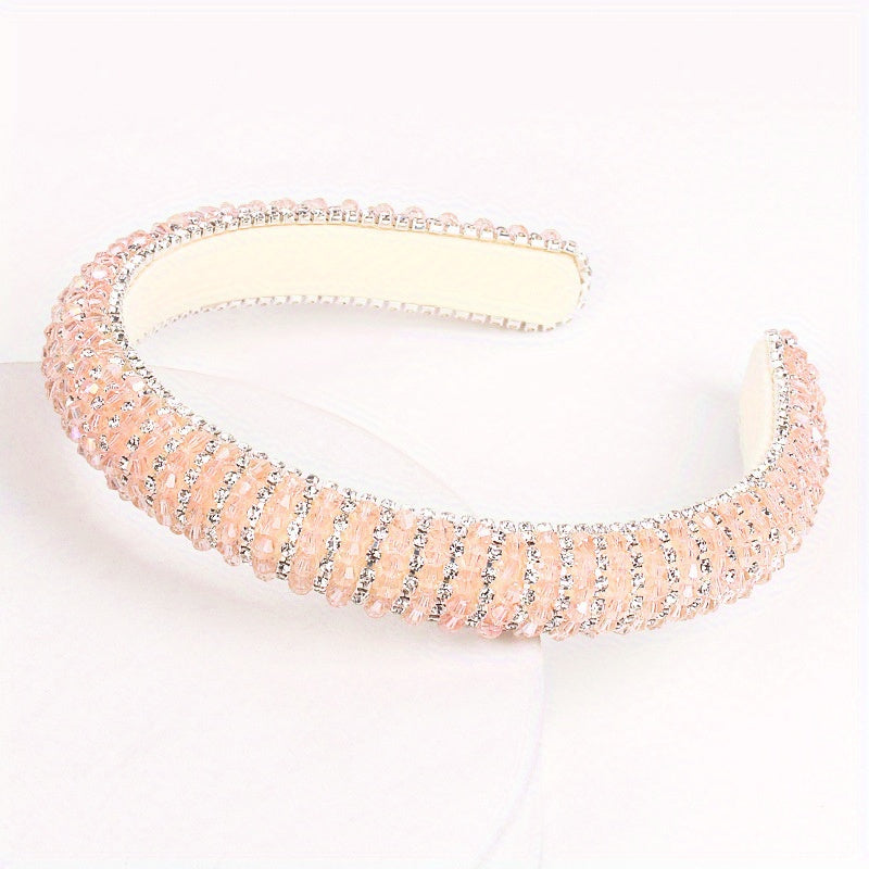 Baroque Rhinestone Beaded Headband Glitter Head Hoop Hair Accessories