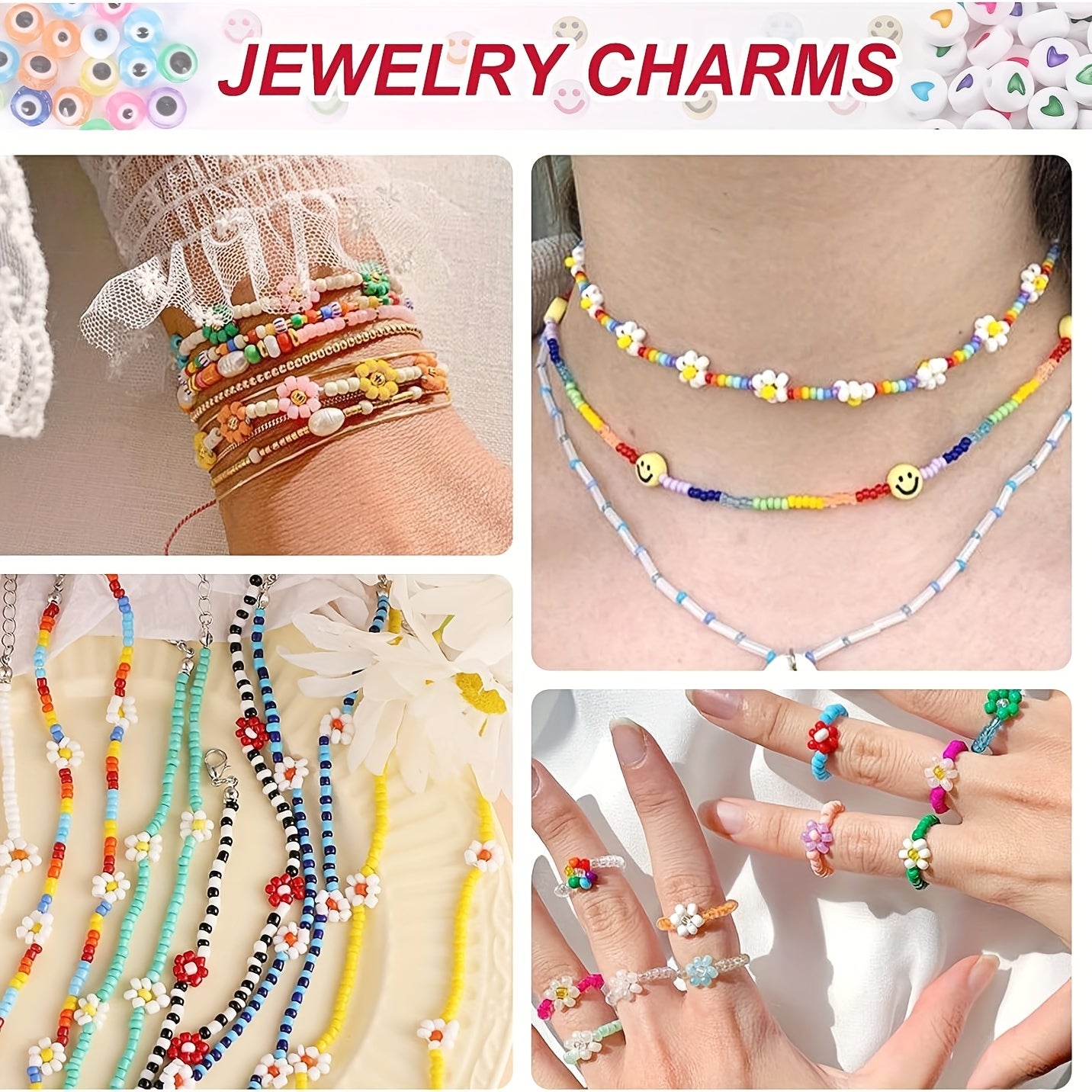 3500pcs 24 Colors 4mm Glass Rice Beads Set Seed Bead Handcraft DIY Jewelry