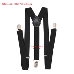 Adjustable Y Back Clip-on Suspenders 1 Inch Elastic
