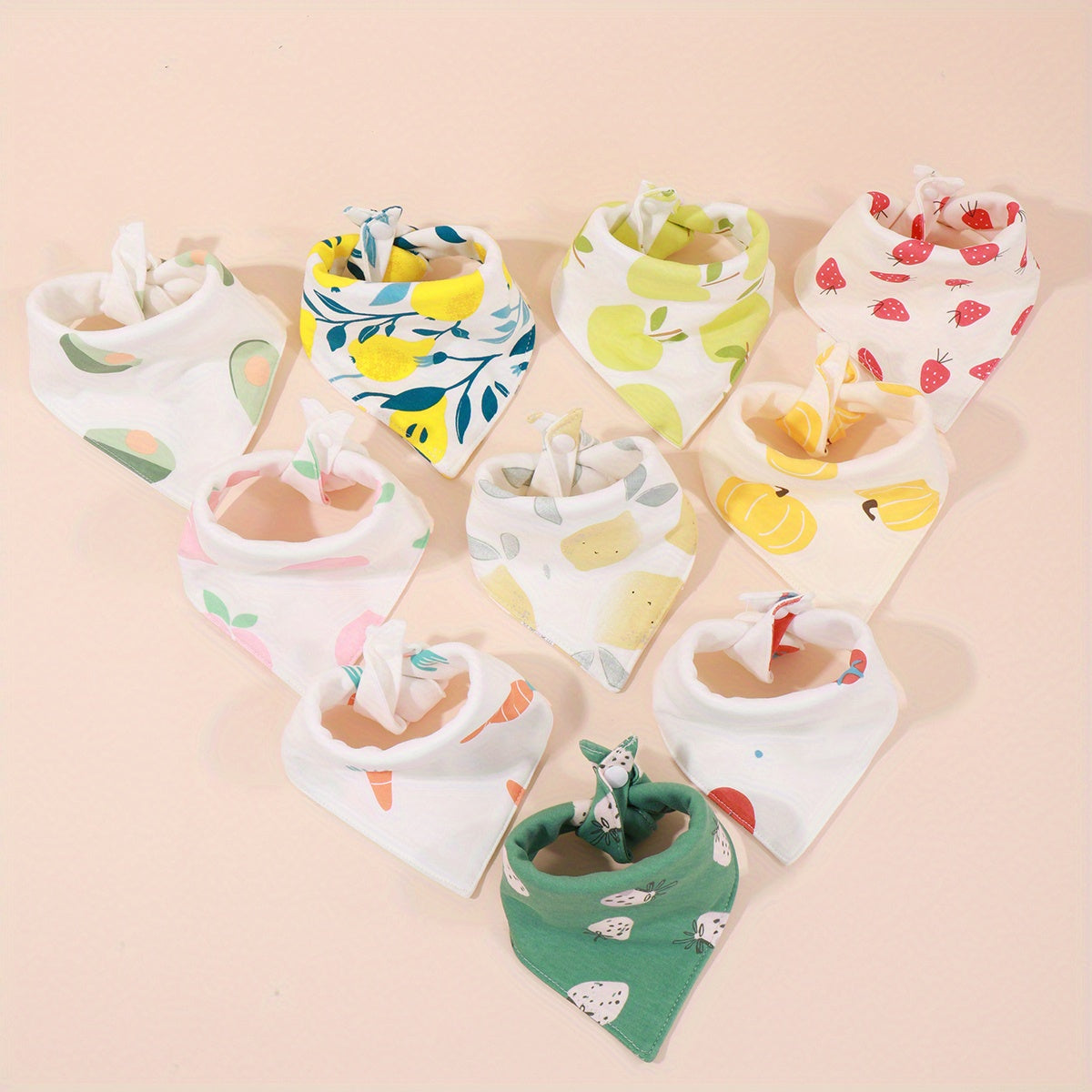 Baby Triangle Fabric Bibs Cartoon Baby Bibs Girls& Boys Feeding Bibs