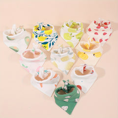 Baby Triangle Fabric Bibs Cartoon Baby Bibs Girls& Boys Feeding Bibs
