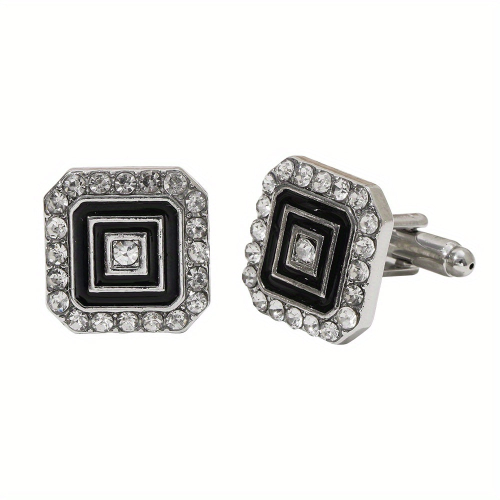 Faux Diamond Button Cufflinks Shirt Cufflinks Versatile Accessories