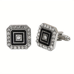 Faux Diamond Button Cufflinks Shirt Cufflinks Versatile Accessories