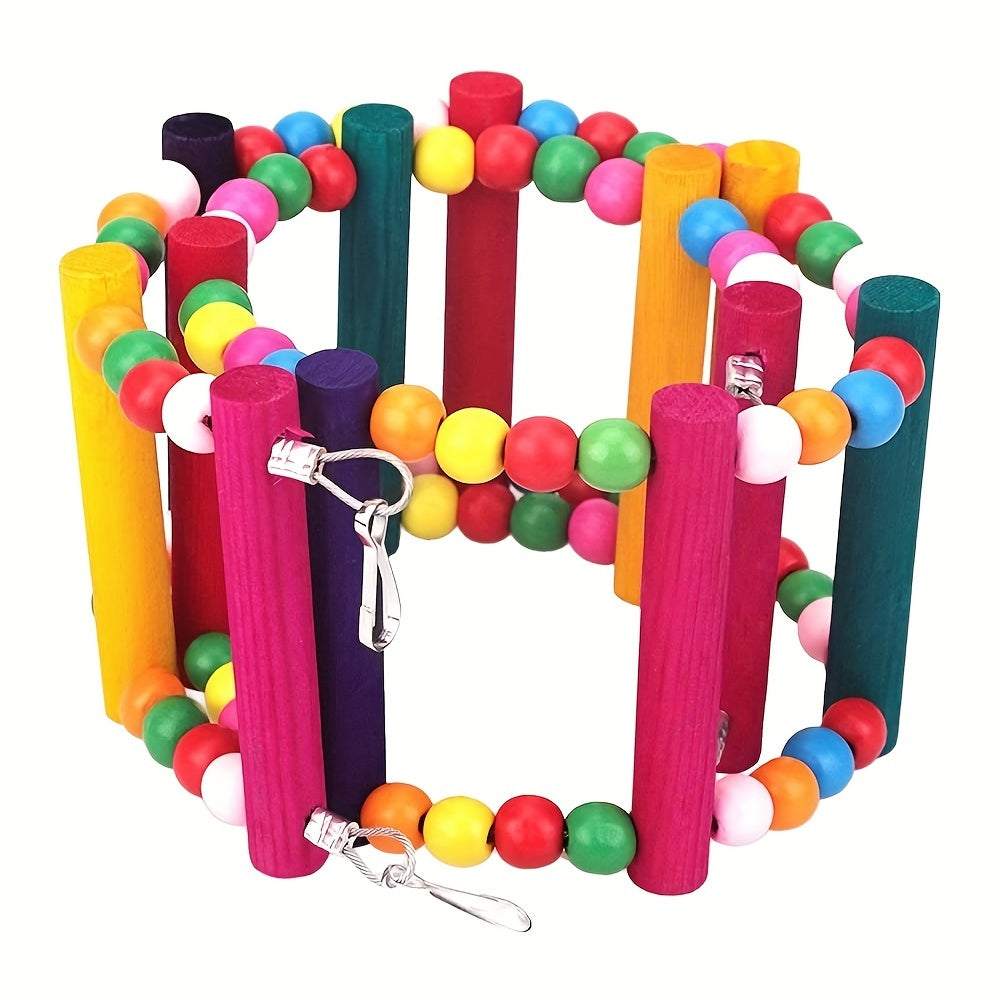 12 Step Wooden Bird Ladder Parrot Training Exercise Toy