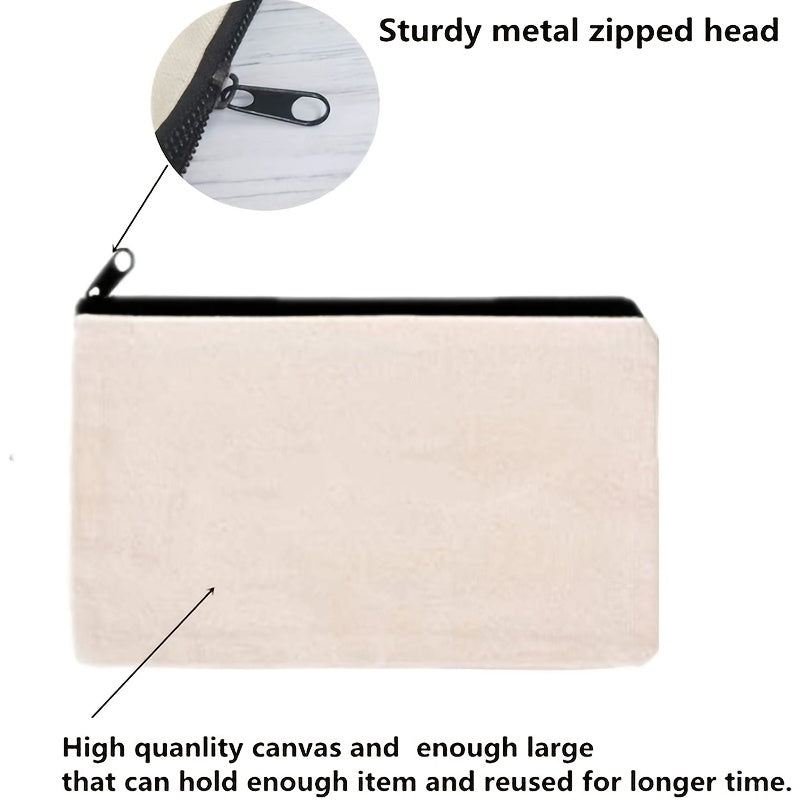 Cow Carry On Pouch Zipper Storage Bag Canvas Coin Purse