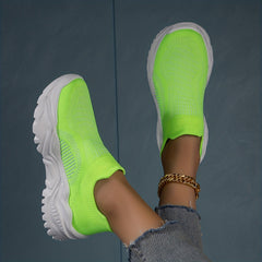 Women's Platform Sock Sneakers Knitted Slip On Sports Shoes