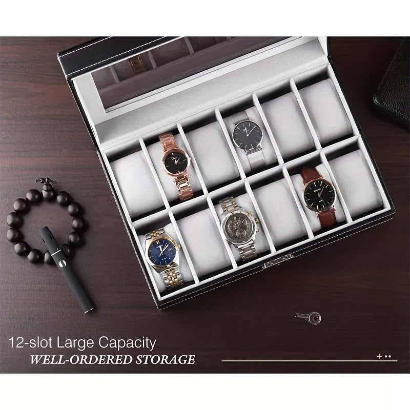 12 Slot Watch Display Storage Box with Soft Liner