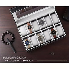 12 Slot Watch Display Storage Box with Soft Liner