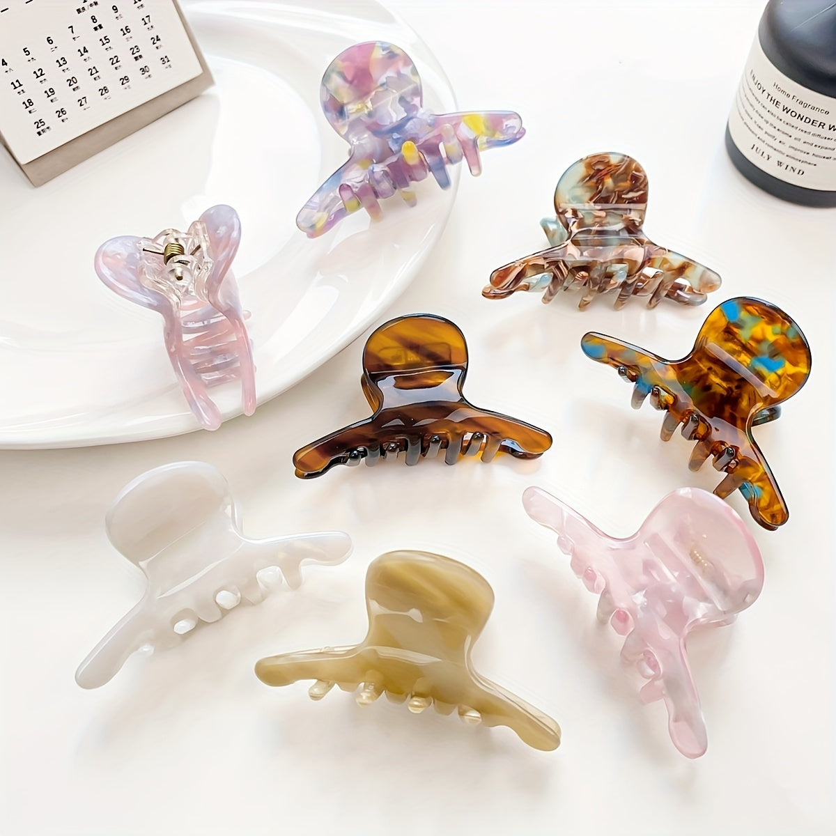 Small Acetate Hair Claw Nonslip Ponytail Holder