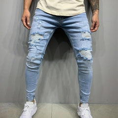 Men's Ripped Skinny Slim Fit Denim Pants Trousers
