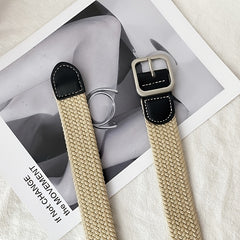 Canvas Elastic Belt Casual Woven Belt Men 4 Colors 2 Sizes