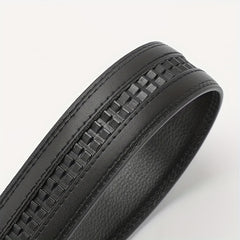 Men's Leather Belt Alloy Automatic Buckle Business Suit Waist Strap