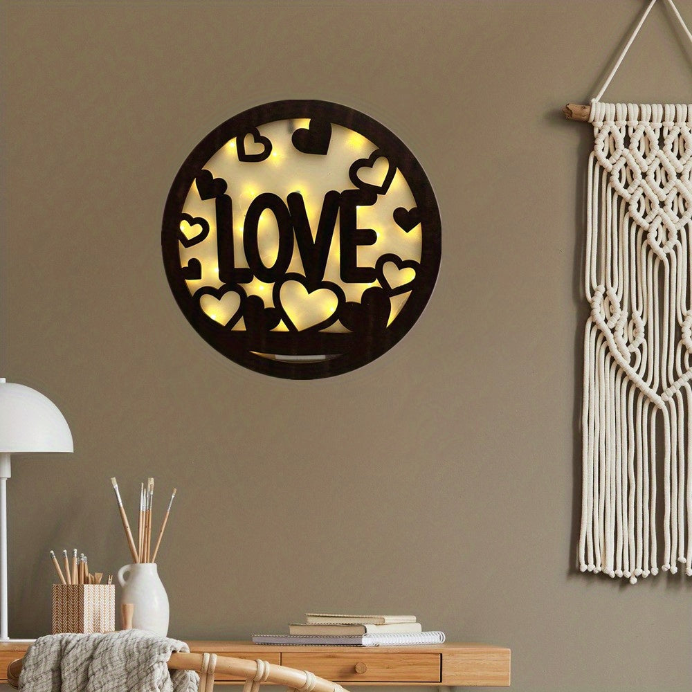 LED Lamp Carving Fairy Tale Story Shape Wooden Retro Night Light