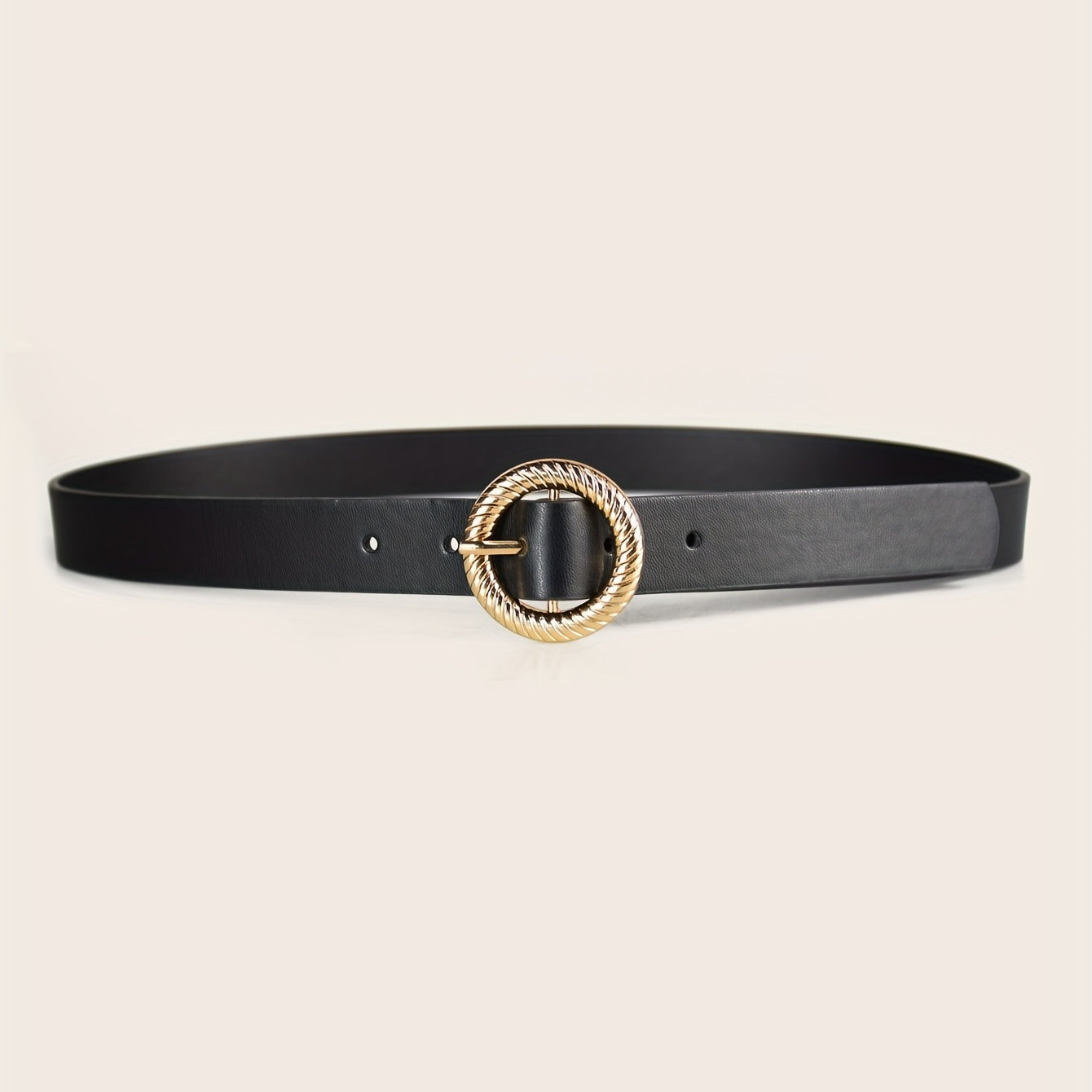 PU Thin Belt Geometric Twist Metal Buckle Waistband Women Jeans Pants Belt