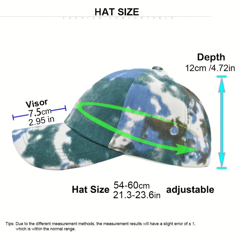 Colorful Tie Dye Ponytail Trucker Hat Breathable Baseball Cap Sunshade Dad Hat