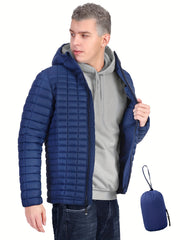 Men's Hooded Lightweight Thermal Packable Winter Jacket