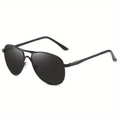Polarized Driving Sunglasses UV400 Top Bar Aviator Outdoor Glasses Case