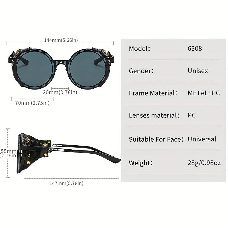 Men's Punk Style Round Frame Sunglasses