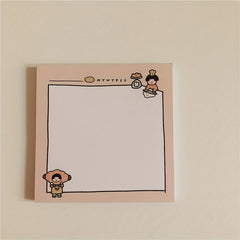 Book Cartoon Bread Memo Memo Notebook Sticky Notes 50 Sheets