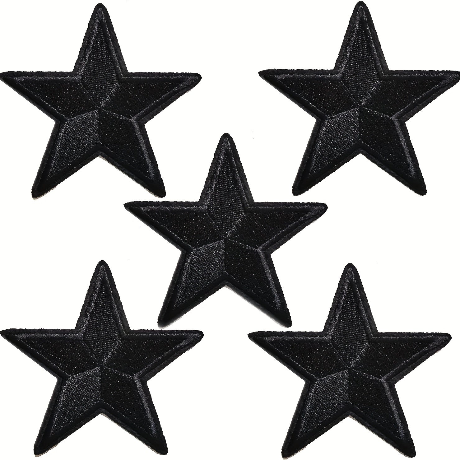 5pcs Stars Iron On Patches Sew On Embroidered Applique Repair Patch DIY Crafts
