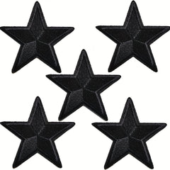 5pcs Stars Iron On Patches Sew On Embroidered Applique Repair Patch DIY Crafts