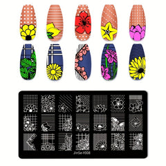Stainless Steel Nail Stamping Plates Flower Fruits Image Stamp Template