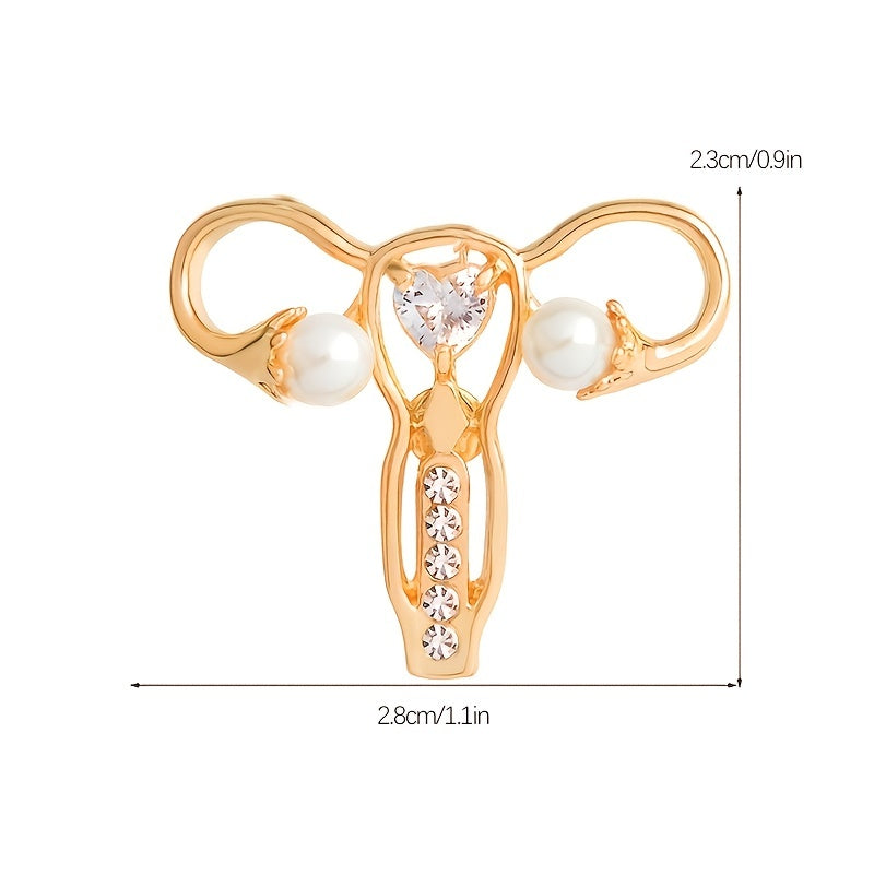 Mother Womb Shaped Crystal Brooch Human Organ Design