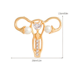 Mother Womb Shaped Crystal Brooch Human Organ Design