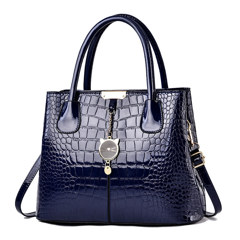 Crocodile Embossed Handbag PU Leather Shoulder Bag