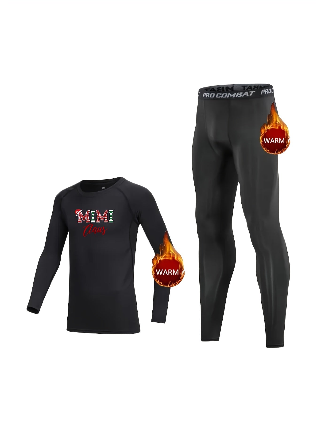 2pcs Toddler Kids Fleece Compression Sets Letter Print Crew Neck Pullover Pants