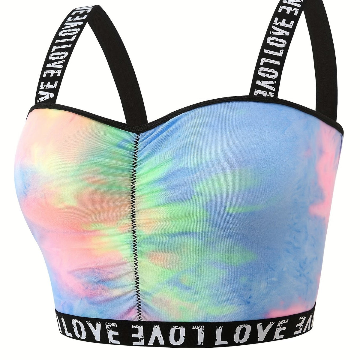  Ombre Print Ruched Full Cover Bralette