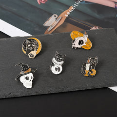 20pcs Halloween Enamel Pin Ghost Punk Bone Goth Brooches Backpack
