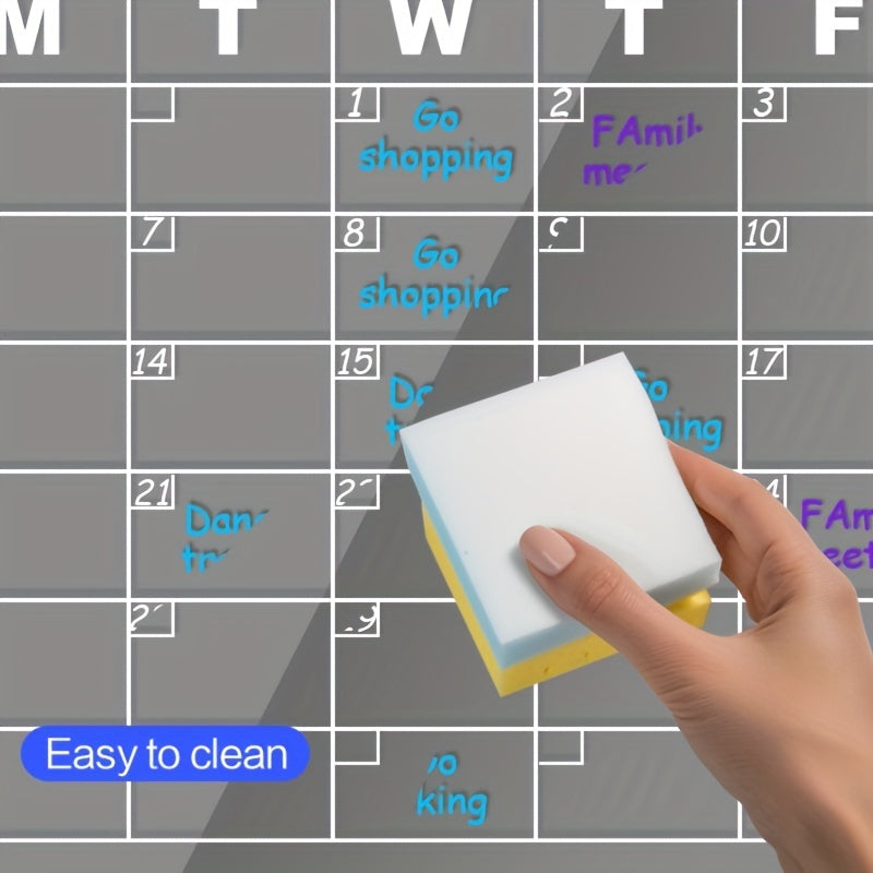 2pcs Magnetic Acrylic Dry Erase Board Week/Month Plan Message Display