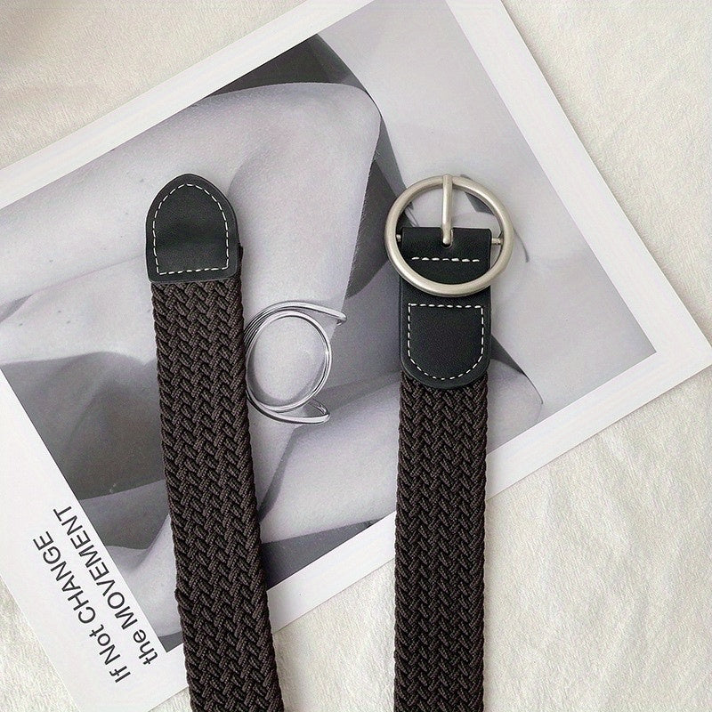 Canvas Elastic Belt Casual Woven Belt Men 4 Colors 2 Sizes