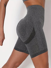 Yoga Sports Shorts High Waist Tummy Control Stretchy Seamless Quick Drying