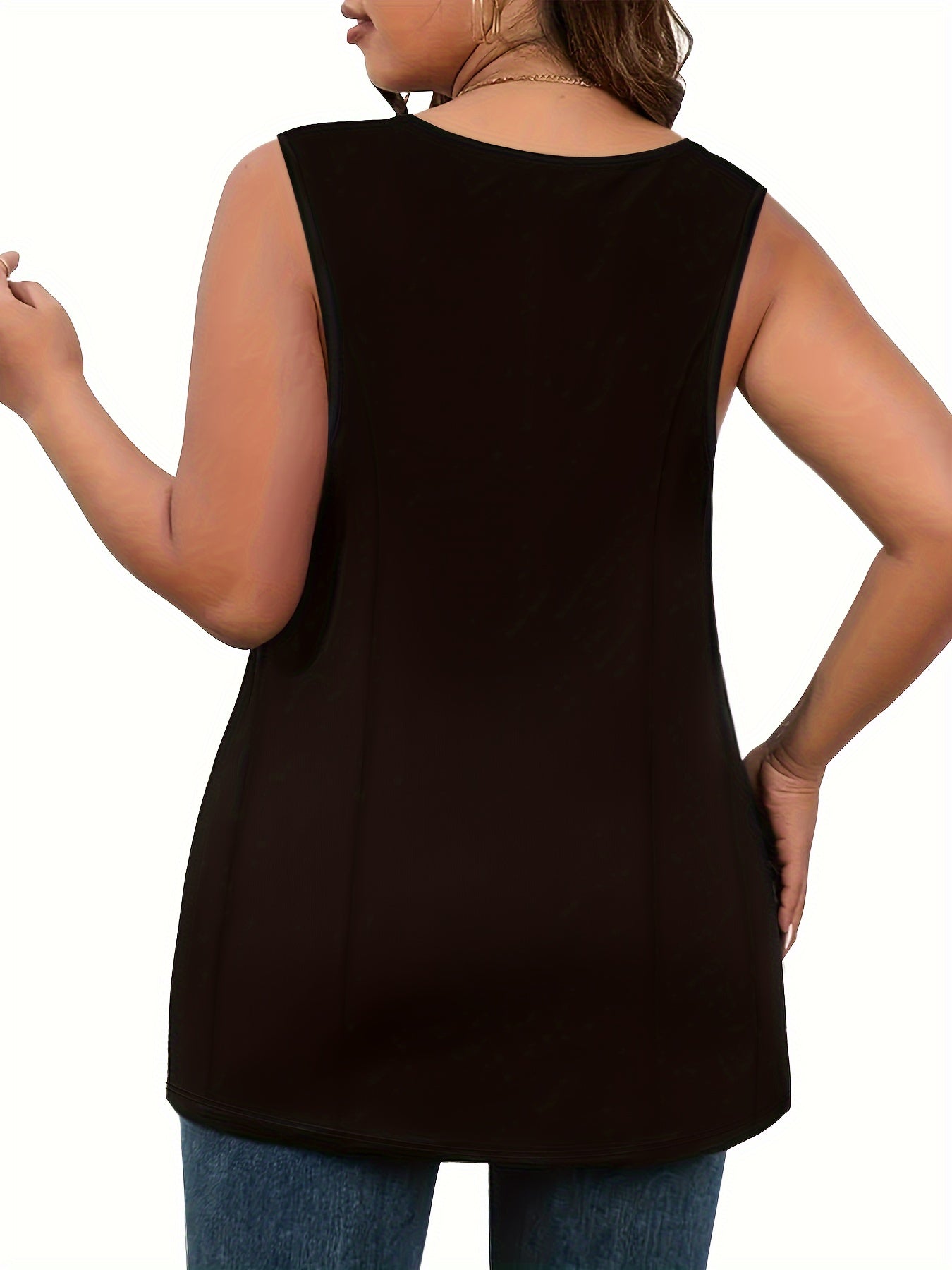  Solid Criss Cross V Neck Tank Top