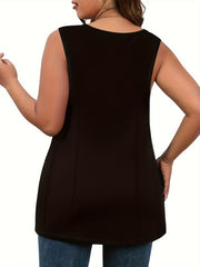  Solid Criss Cross V Neck Tank Top