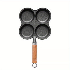 Nonstick 4 Cup Cast Iron Egg Frying Pan Divided Breakfast Skillet Pan