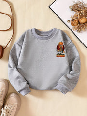 Boys Skeleton Pumpkin Print Sweatshirt Crew Neck Long Sleeve Pullover Top