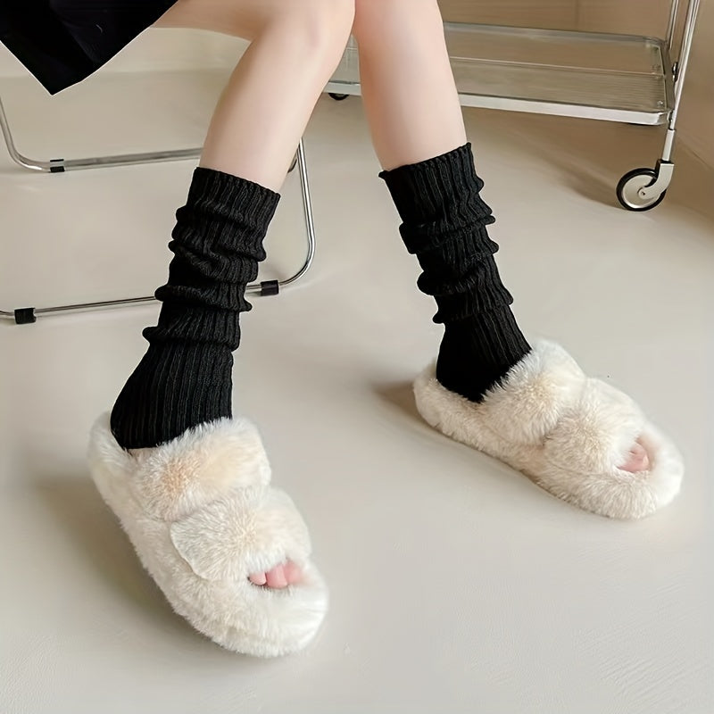 Rib Knit Leg Warmers for Women