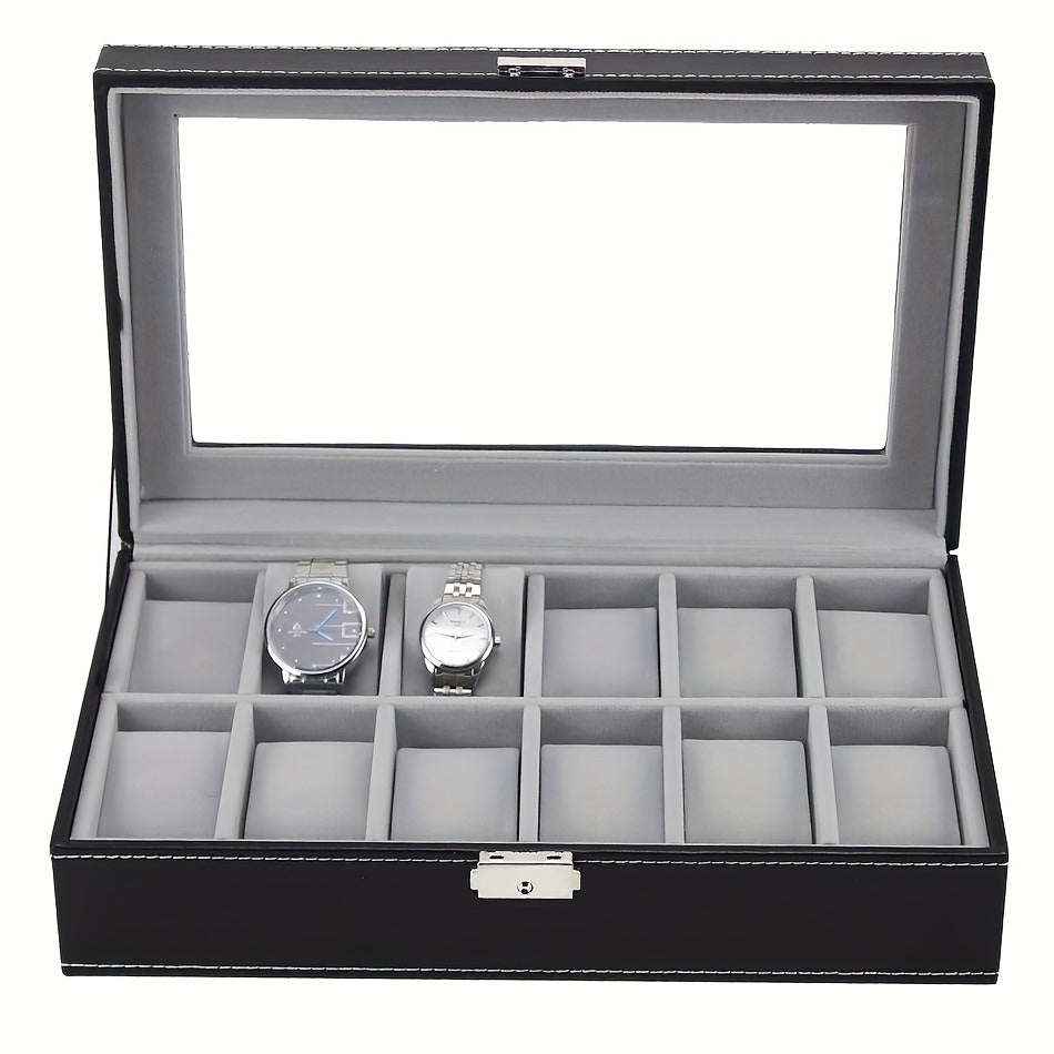 12 Slot Watch Display Storage Box with Soft Liner