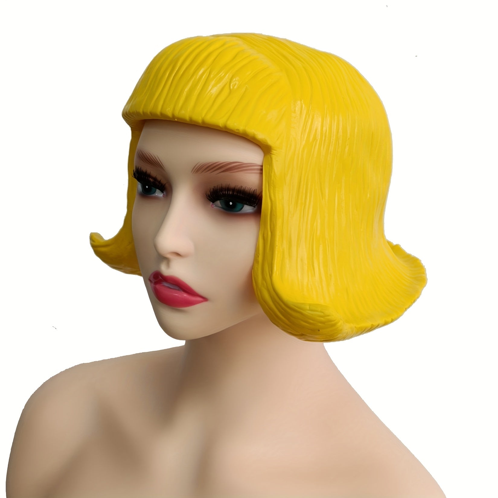 Blonde Short Bob Wig Synthetic Hair Natural Layers Full Coverage Party Costume