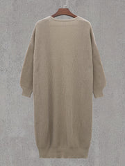  Solid Long Sleeve Open Front Cardigan