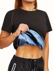 Women's Sauna Sweat T Shirt for Weight Loss Breathable Activewear