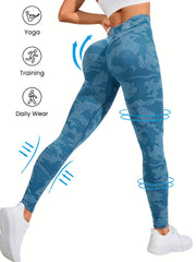 Camouflage Tummy Control Leggings High Waist Yoga Running Pants