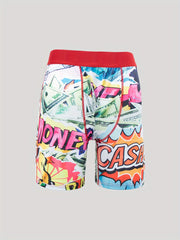 Men's Comics Style Boxers High Stretch Elastic Waist Shorts
