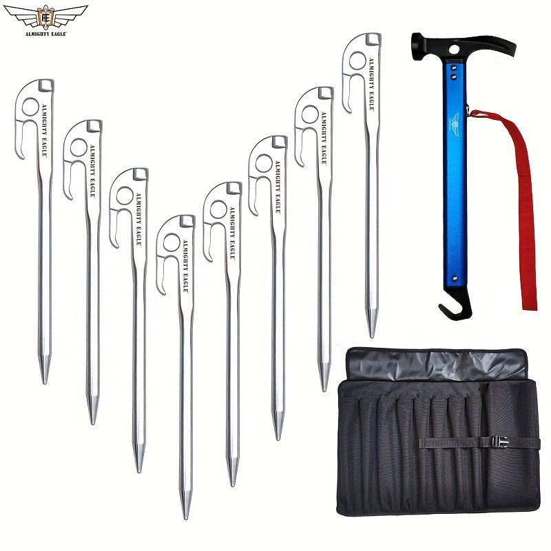 8pcs 420 Stainless Steel Ground Nails Set for Outdoor Camping Tent Canopy