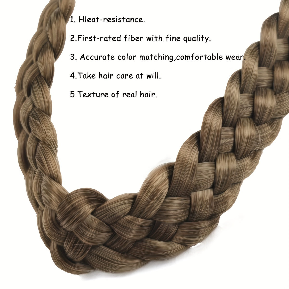 Adjustable Braided Headband Synthetic Hairpiece Hair Accessories