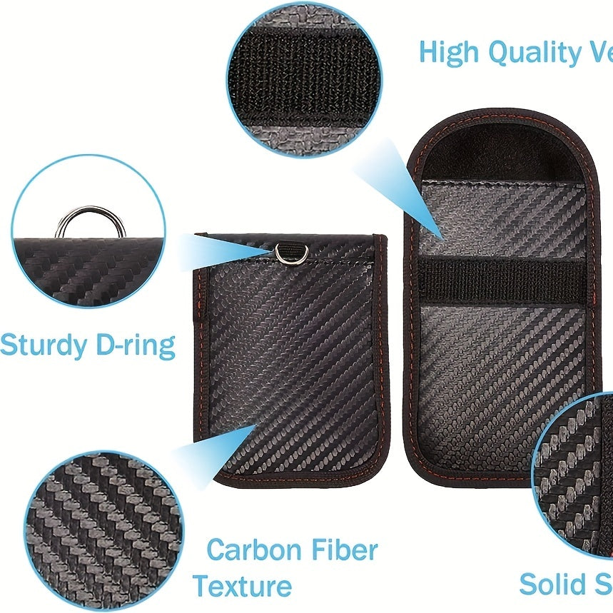 2pcs Mini Faraday Key Fob Protector - RFID Blocking Pouch